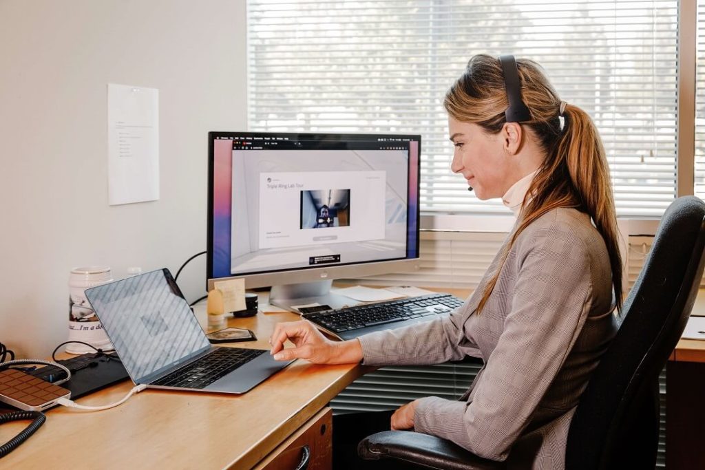 An image of a Remote Gemba Walk conducted using standard video conferencing